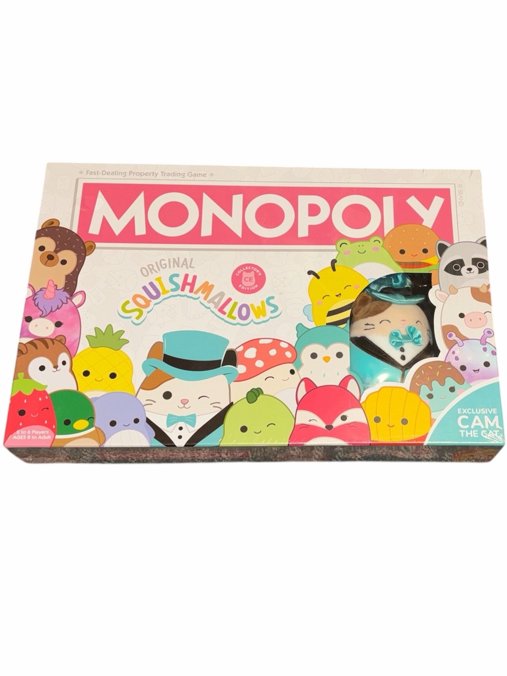 Monopoly Squishmallows Edition Board Game - Pink & White Box